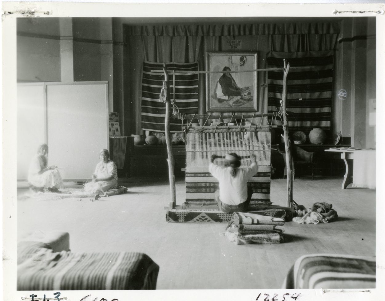 A weaving demonstration at the first Hopi Craftsman Show in 1930.tif